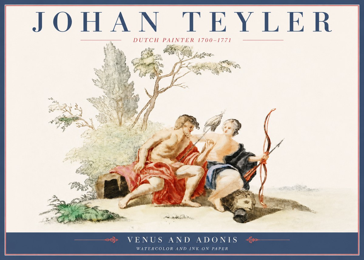 Johan Teyler Venus and Adonis No4 - Poszter