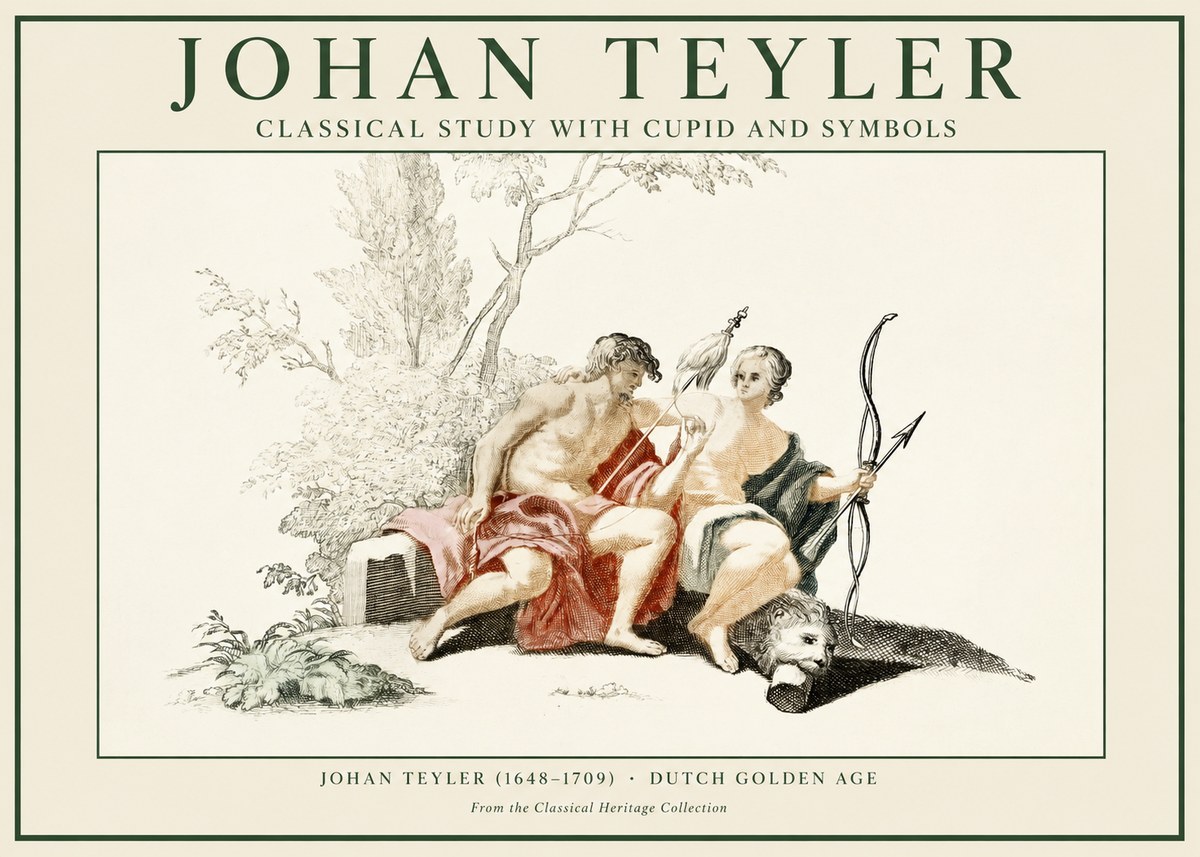 Johan Teyler Classical Study with Cupid and Symbols No1 - Poszter