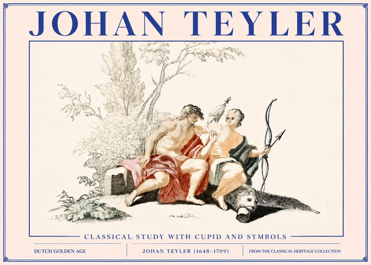 Johan Teyler Classical Study with Cupid and Symbols No3 - Poszter