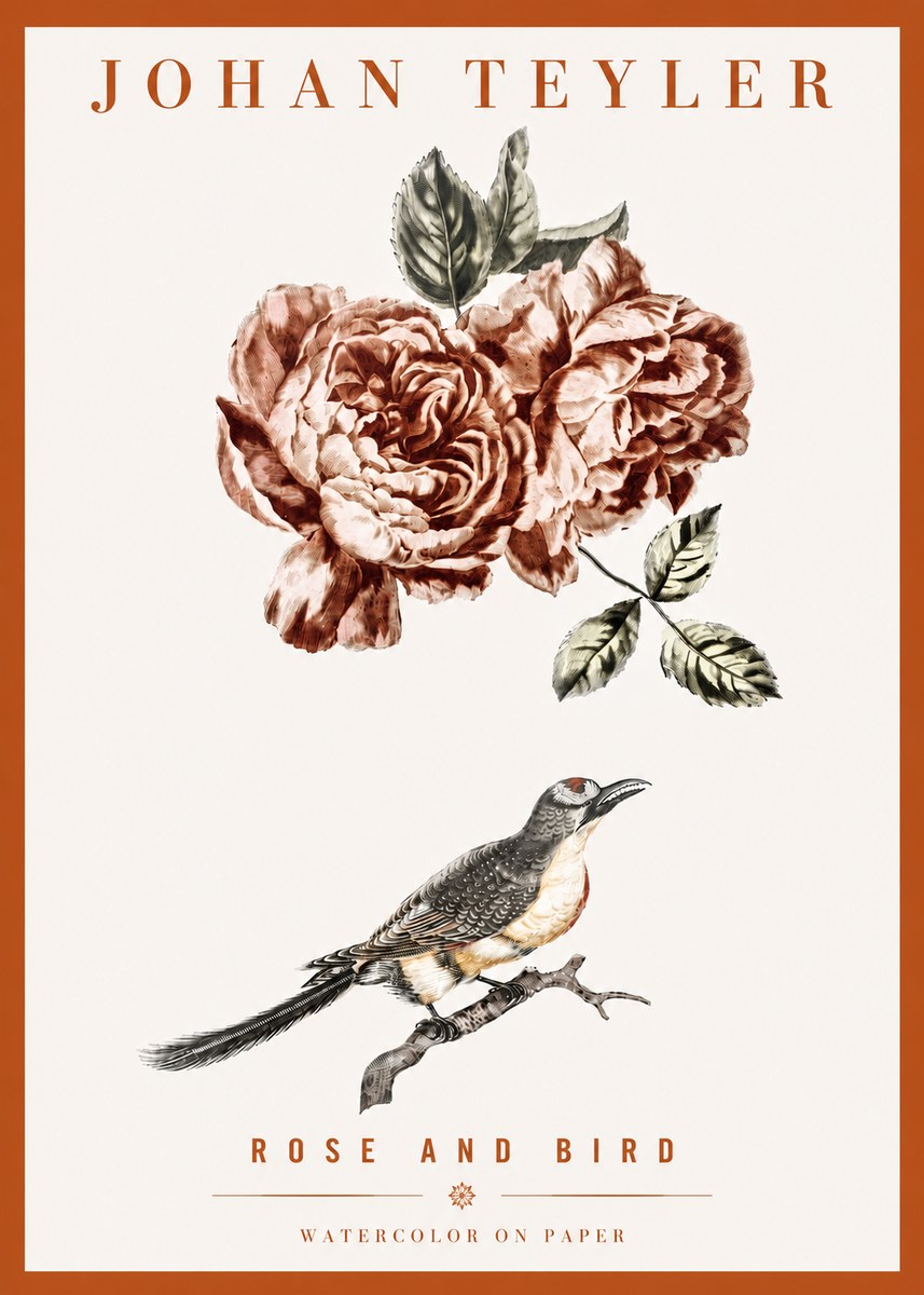 Johan Teyler Rose and Bird II No4 - Poszter