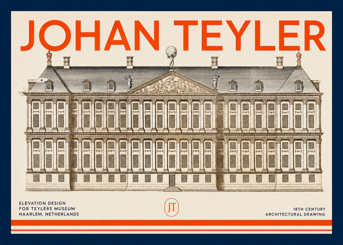 Johan Teyler Elevation Design for Teylers Museum, Haarlem No2 - Poszter