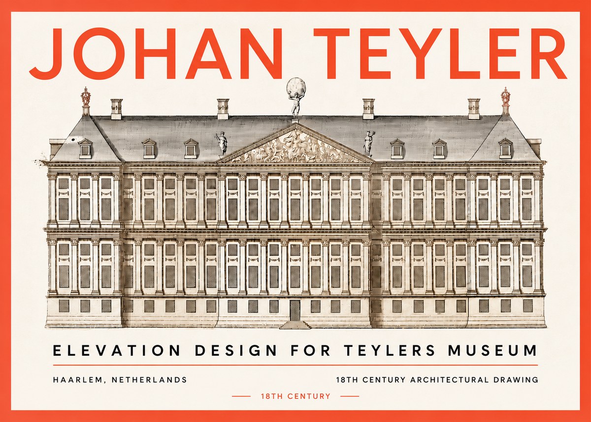 Johan Teyler Elevation Design for Teylers Museum, Haarlem No5 - Poszter