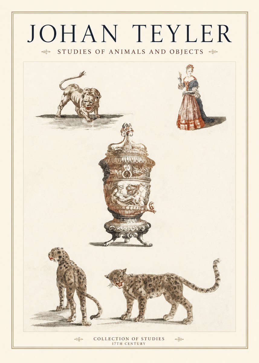 Johan Teyler Studies of Animals and Objects No1 - Poszter