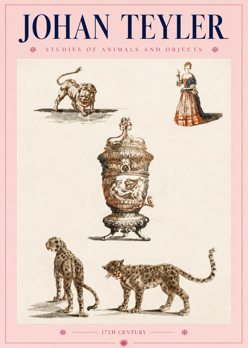 Johan Teyler Studies of Animals and Objects No4 - Poszter