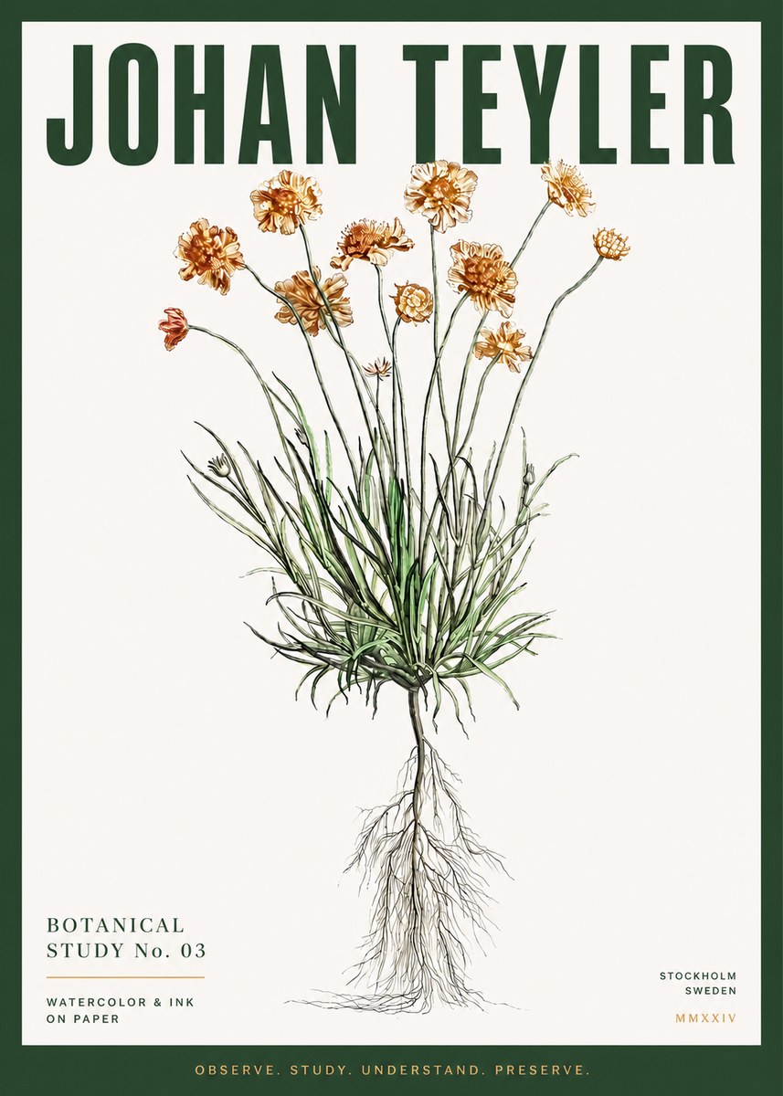 Johan Teyler Botanical Study No. 01 No3 - Poszter