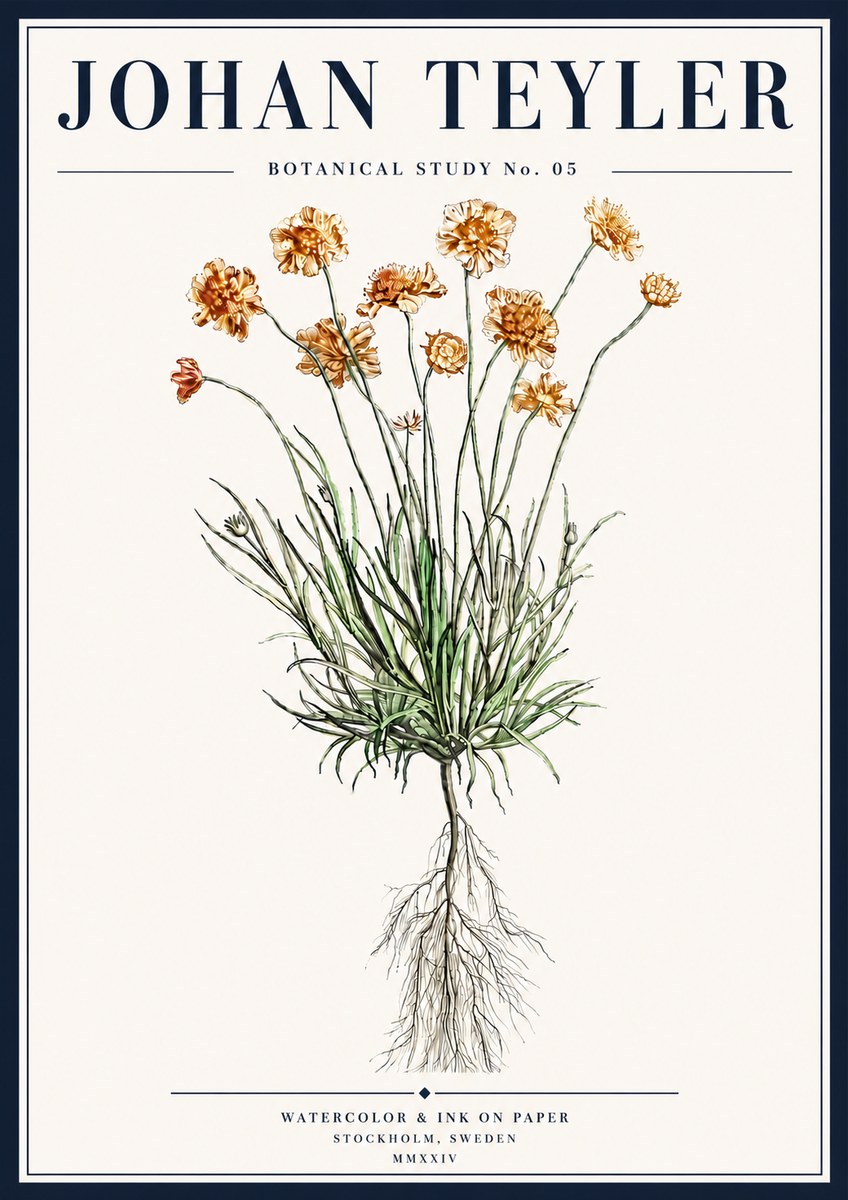 Johan Teyler Botanical Study No. 01 No5 - Poszter