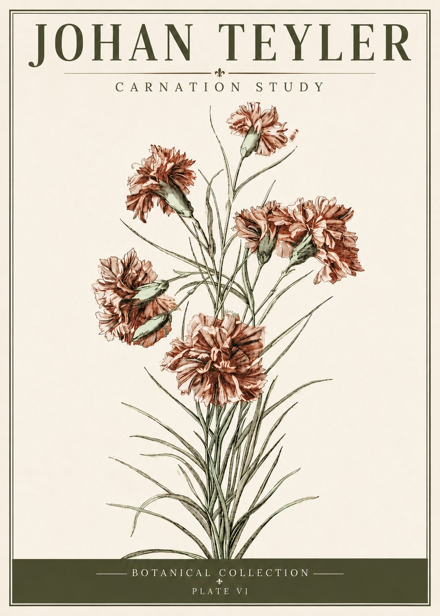 Johan Teyler Carnation Study No6 - Poszter