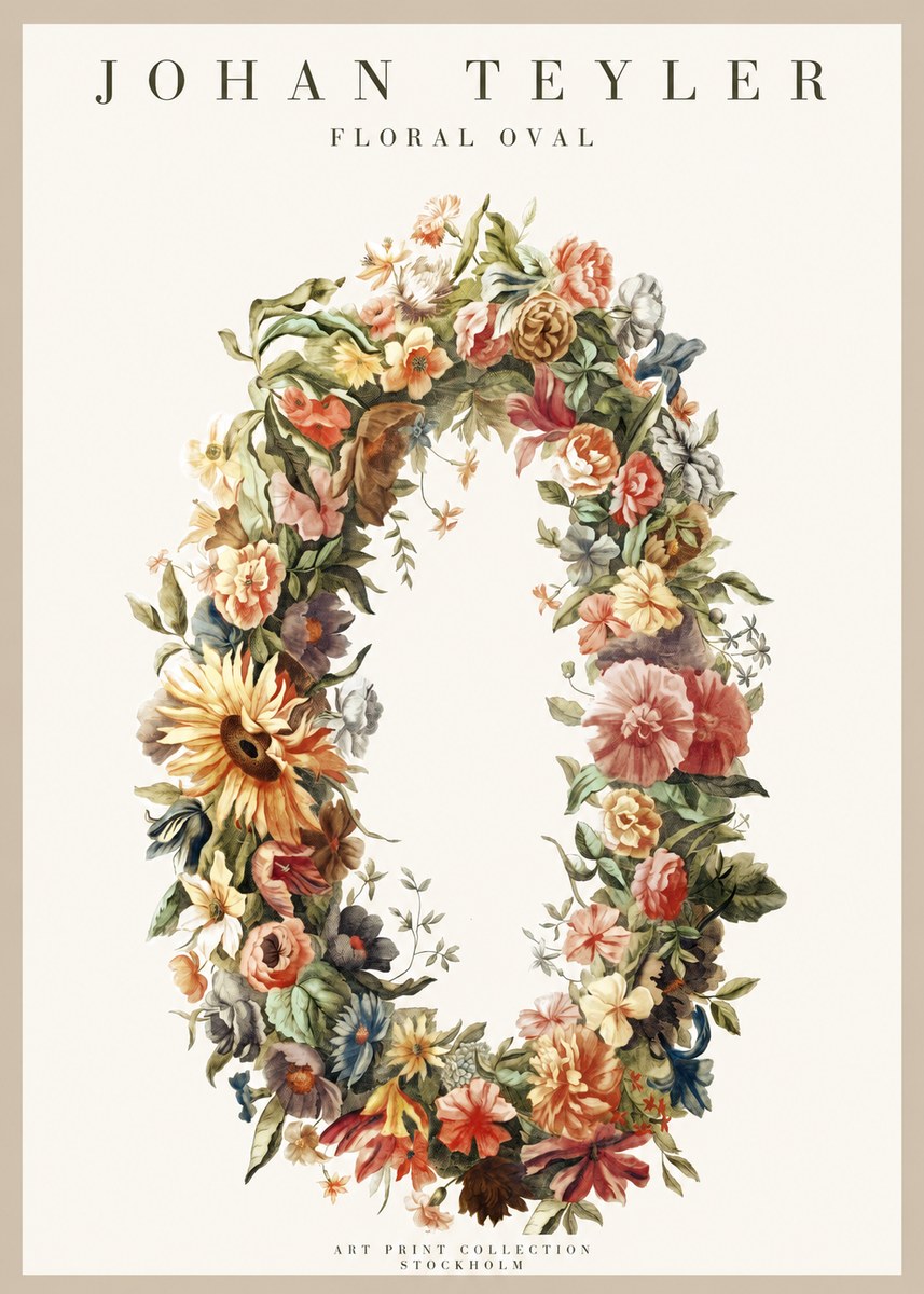 Johan Teyler Floral Oval No1 - Poszter