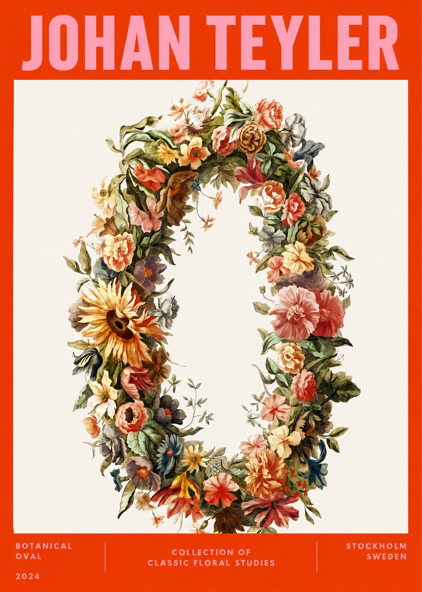 Johan Teyler Floral Oval No4 - Poszter