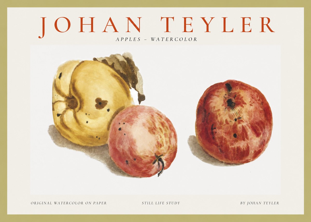 Johan Teyler Apples - Watercolor No1 - Poszter