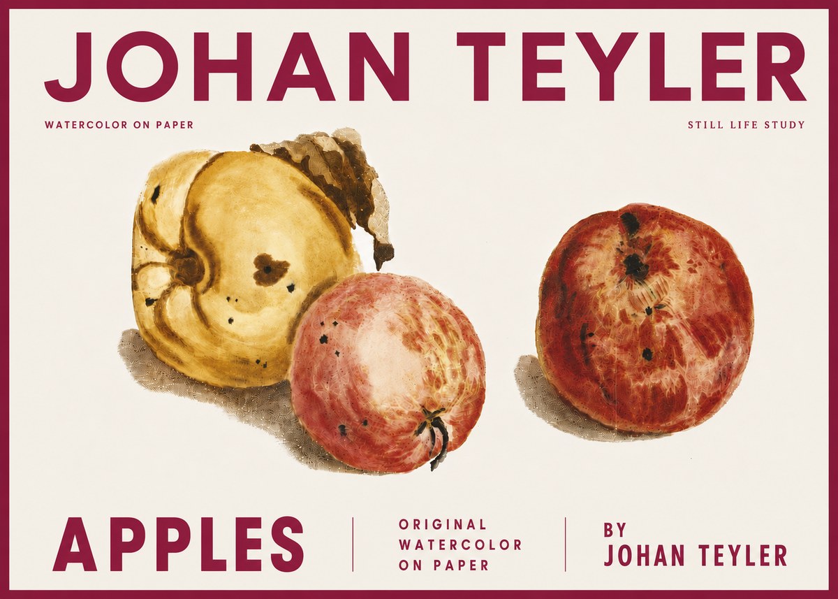 Johan Teyler Apples - Watercolor No5 - Poszter