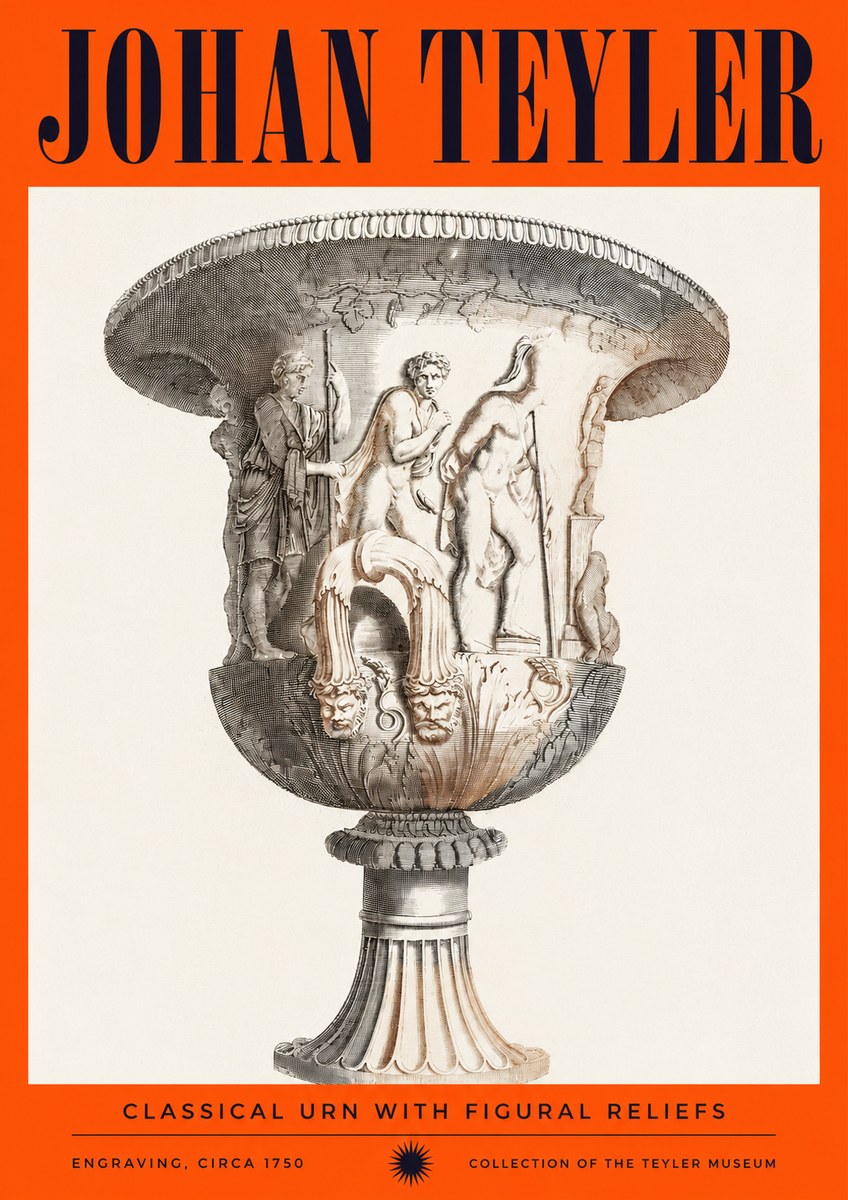 Johan Teyler Classical Urn with Figural Reliefs I No2 - Poszter