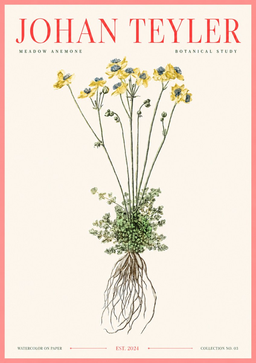 Johan Teyler Meadow Anemone No3 - Poszter