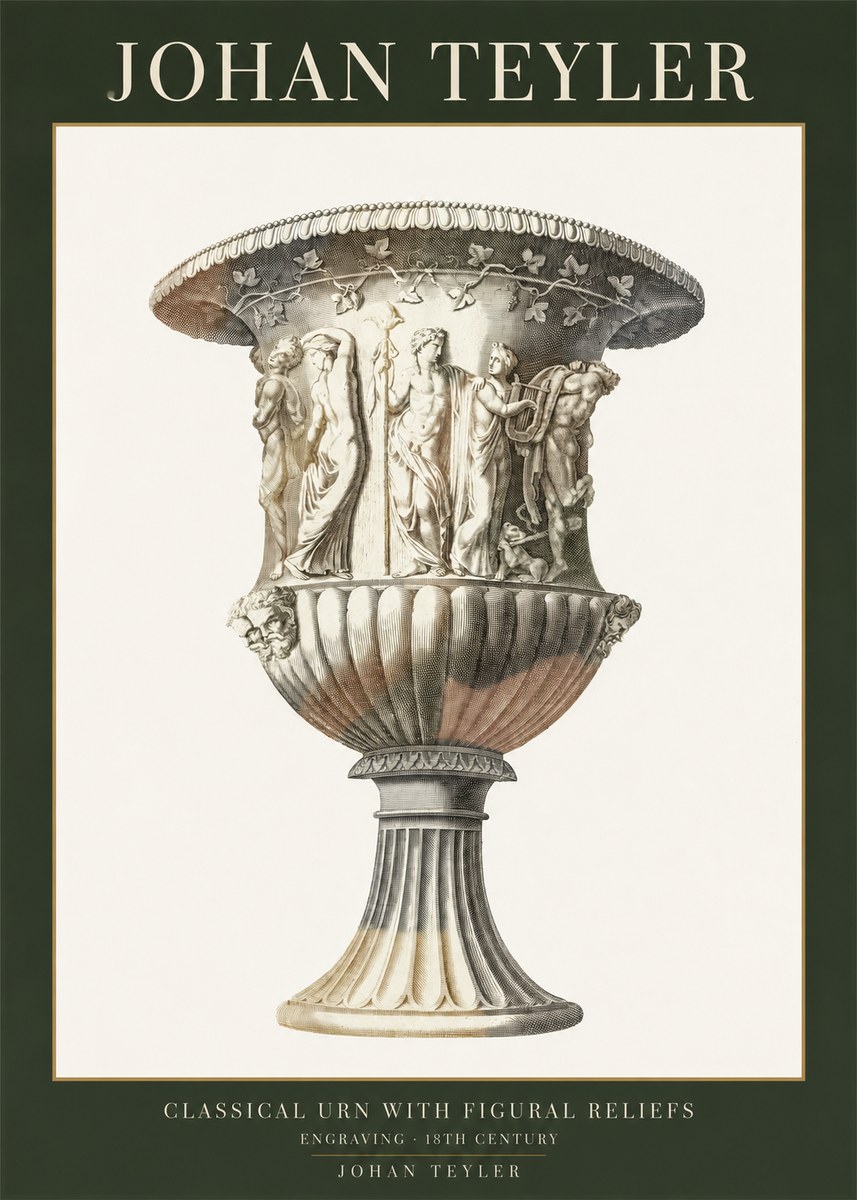 Johan Teyler Classical Urn with Figural Reliefs II No1 - Poszter