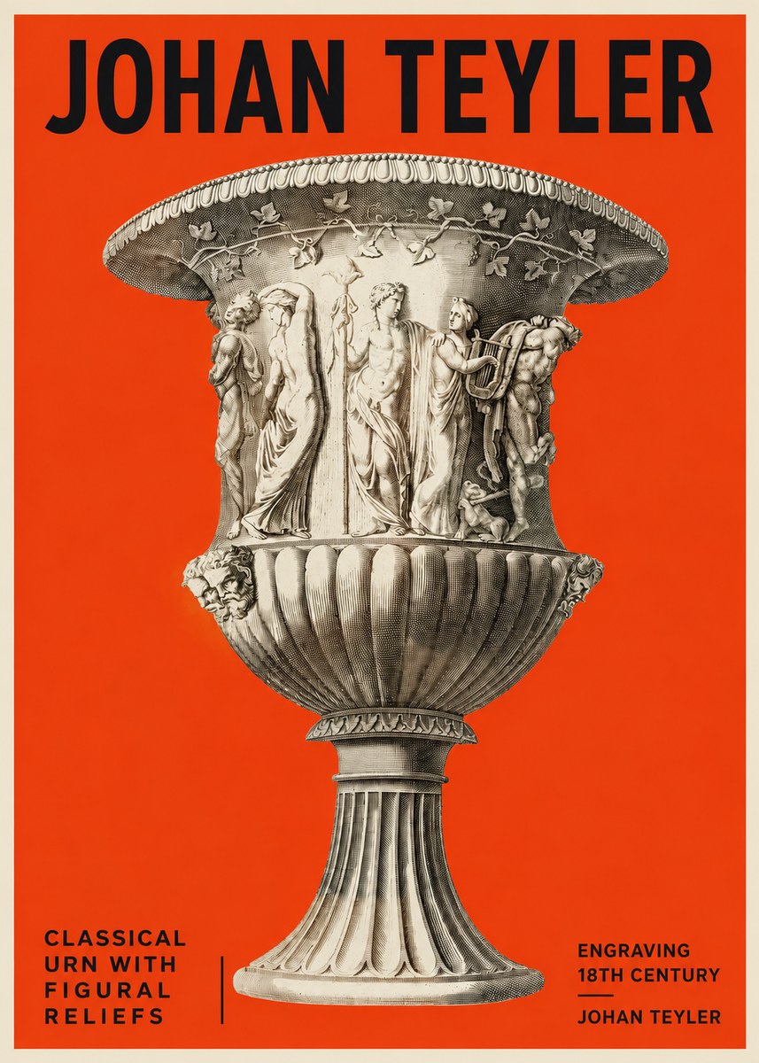 Johan Teyler Classical Urn with Figural Reliefs II No2 - Poszter