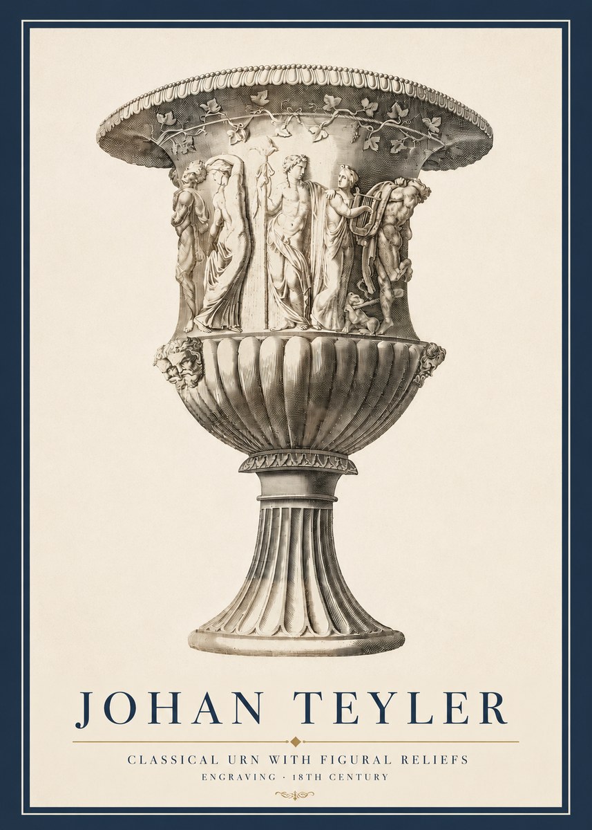 Johan Teyler Classical Urn with Figural Reliefs II No3 - Poszter