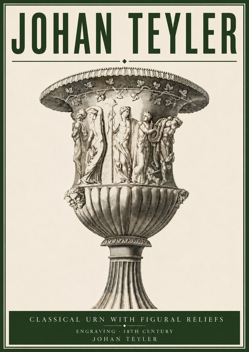 Johan Teyler Classical Urn with Figural Reliefs II No4 - Poszter