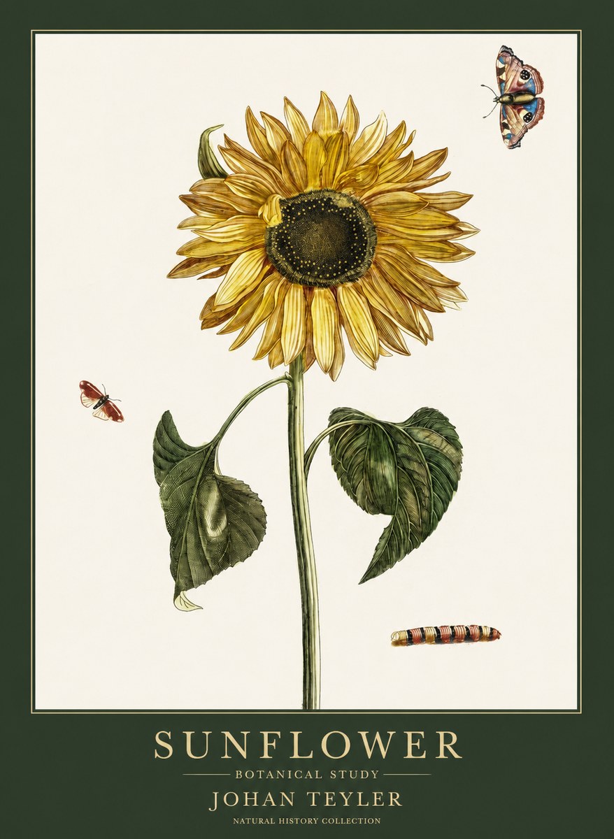 Johan Teyler Sunflower with Insects No6 - Poszter