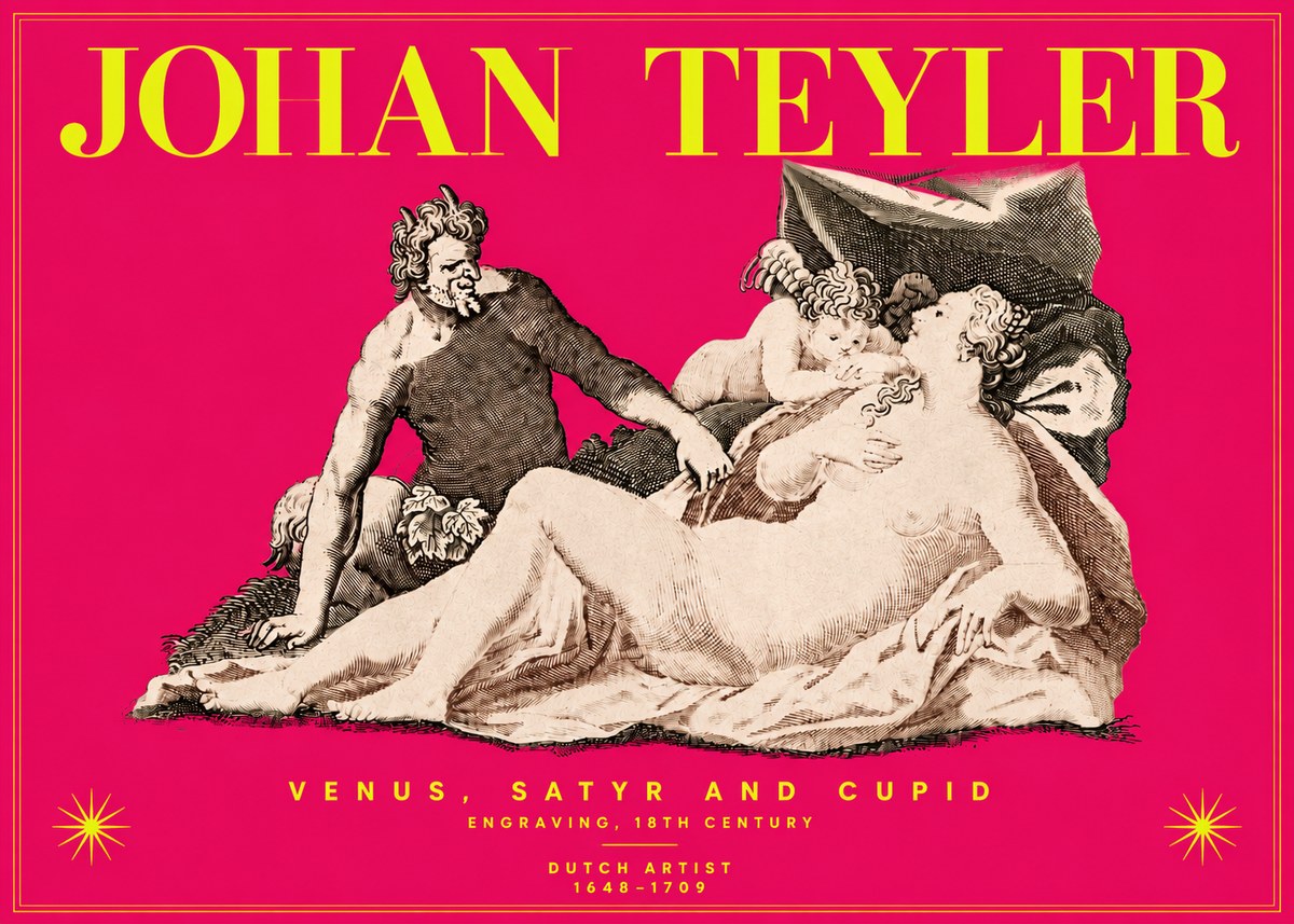 Johan Teyler Venus, Satyr and Cupid No4 - Poszter