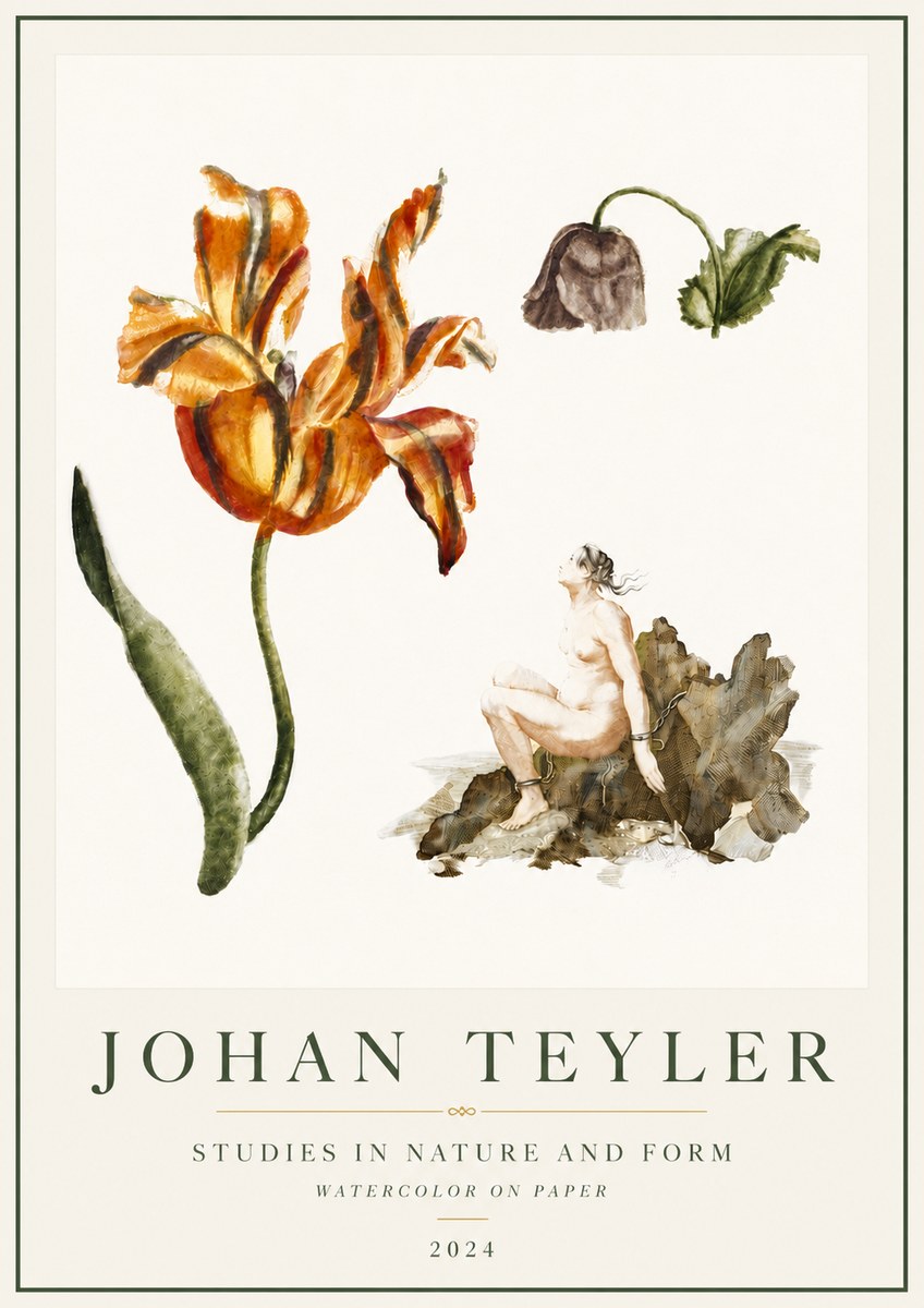 Johan Teyler Botanical Studies & Figurative Composition No5 - Poszter