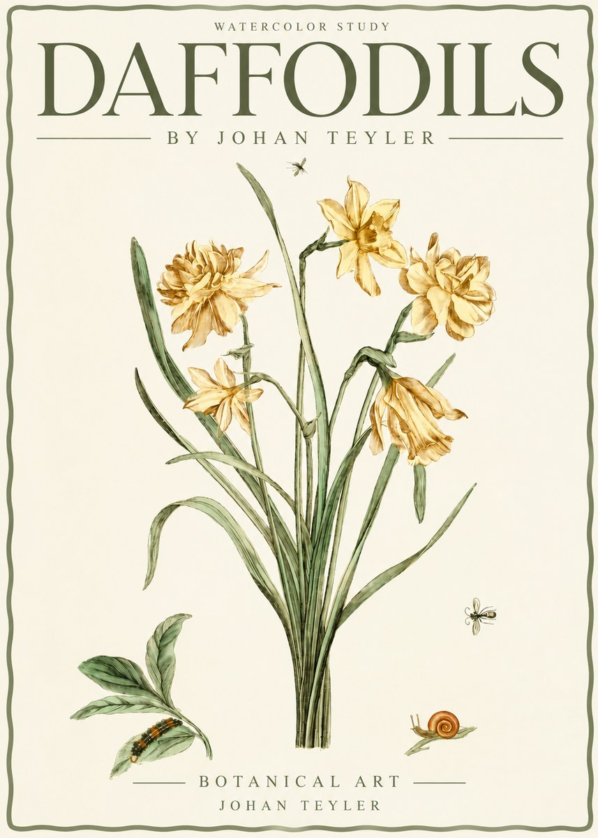 Johan Teyler Daffodils No5 - Poszter