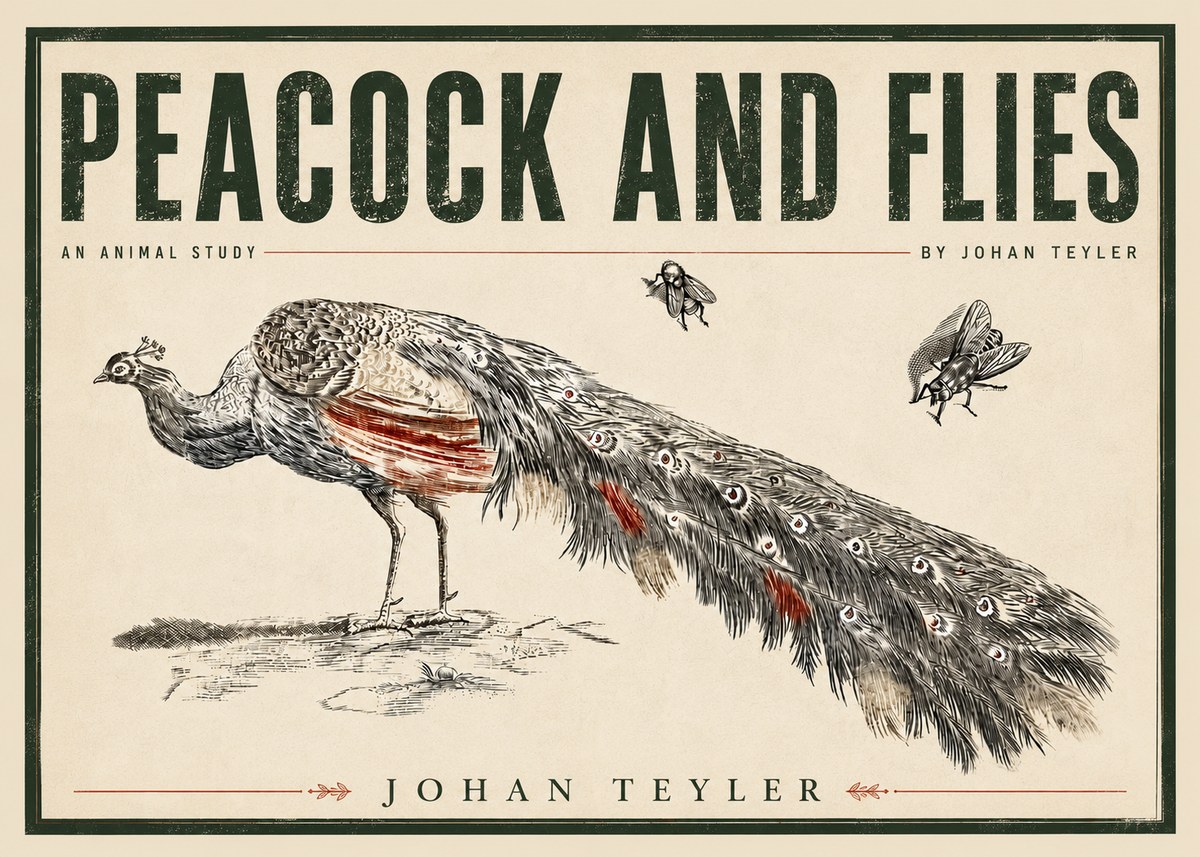 Johan Teyler Peacock and Flies - Animal Study No5 - Poszter