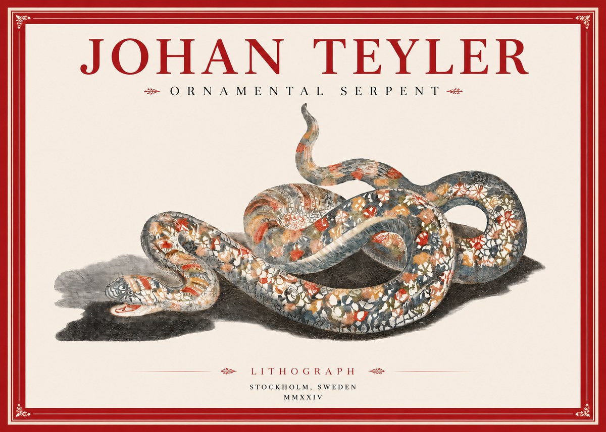 Johan Teyler Ornamental Serpent No3 - Poszter