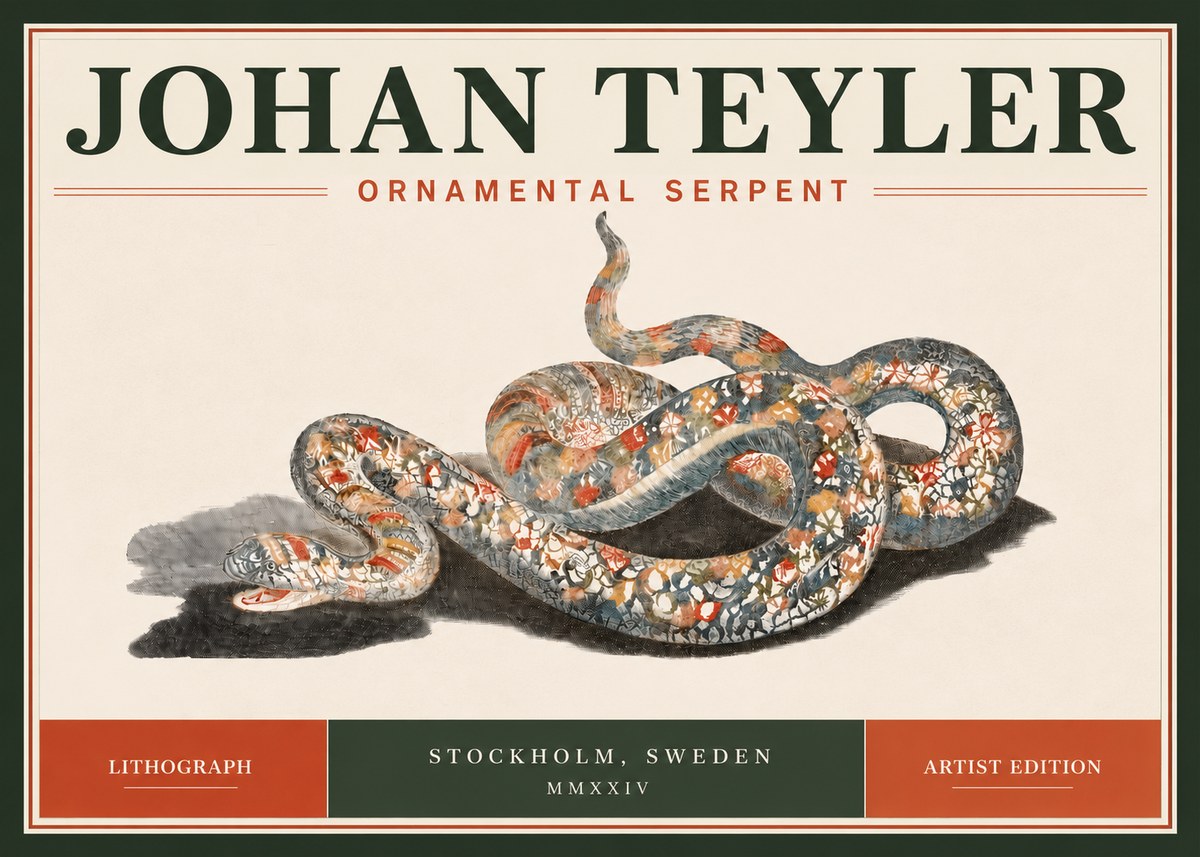 Johan Teyler Ornamental Serpent No5 - Poszter