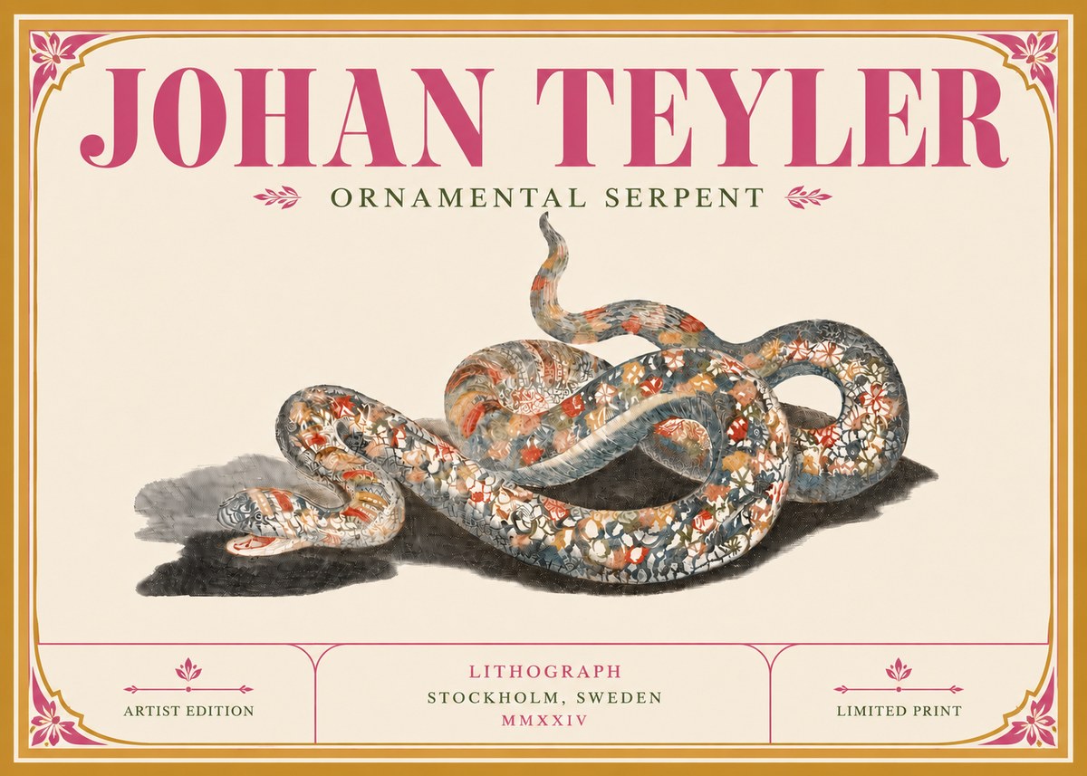 Johan Teyler Ornamental Serpent No6 - Poszter