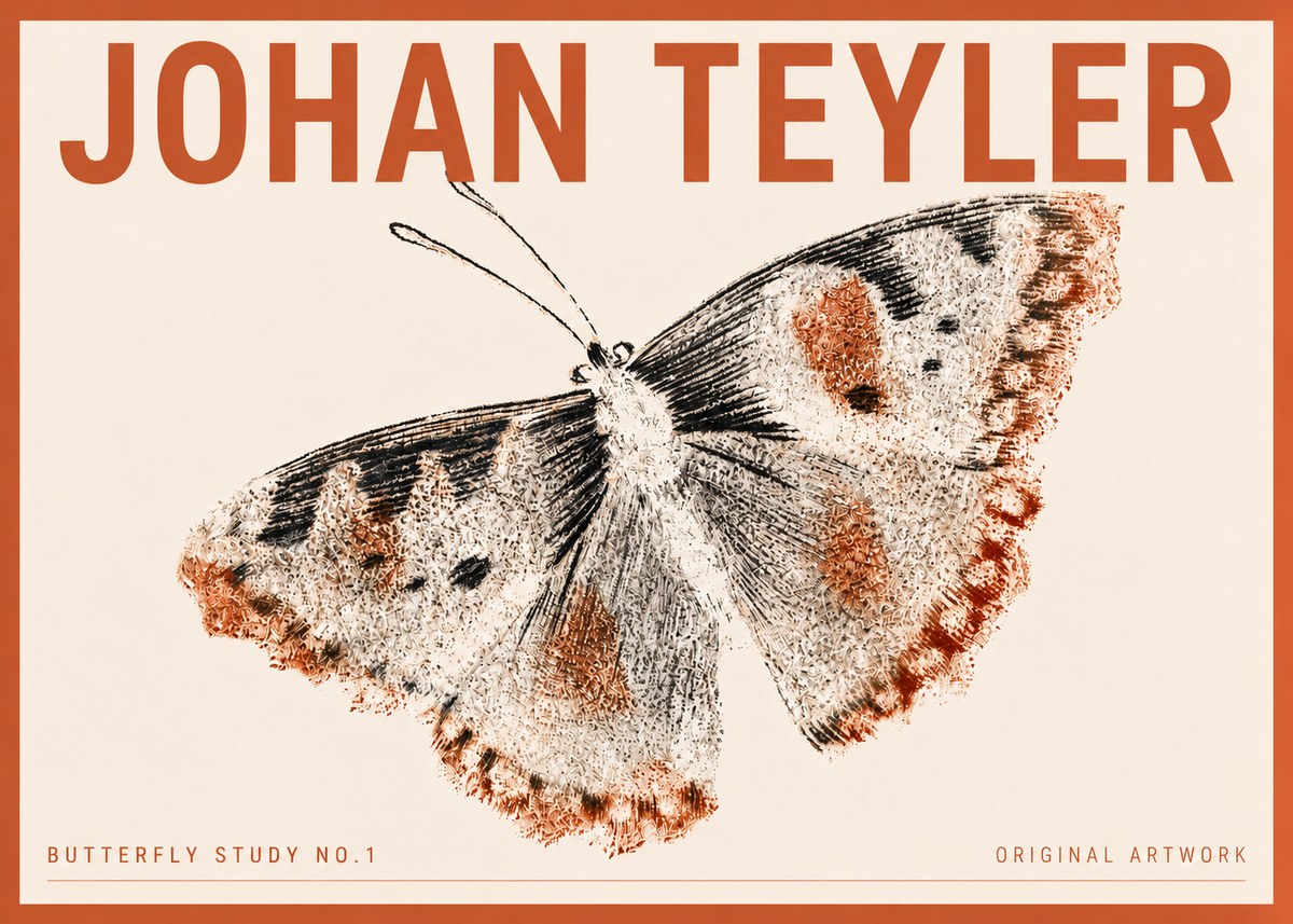 Johan Teyler Butterfly Study No.1 No4 - Poszter