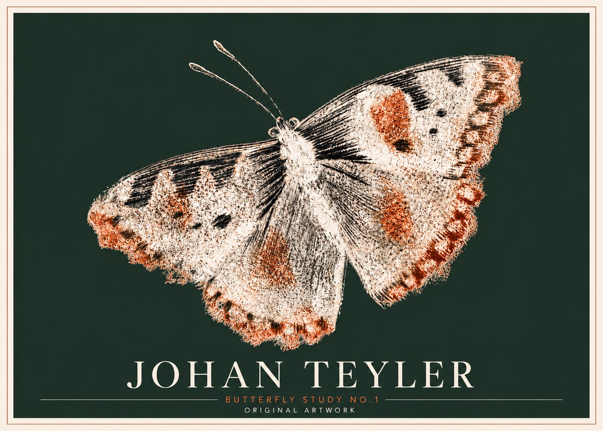 Johan Teyler Butterfly Study No.1 No6 - Poszter