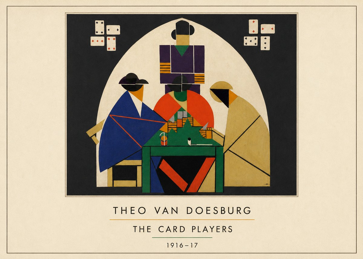 Theo van Doesburg The Card Players No3 - Poszter
