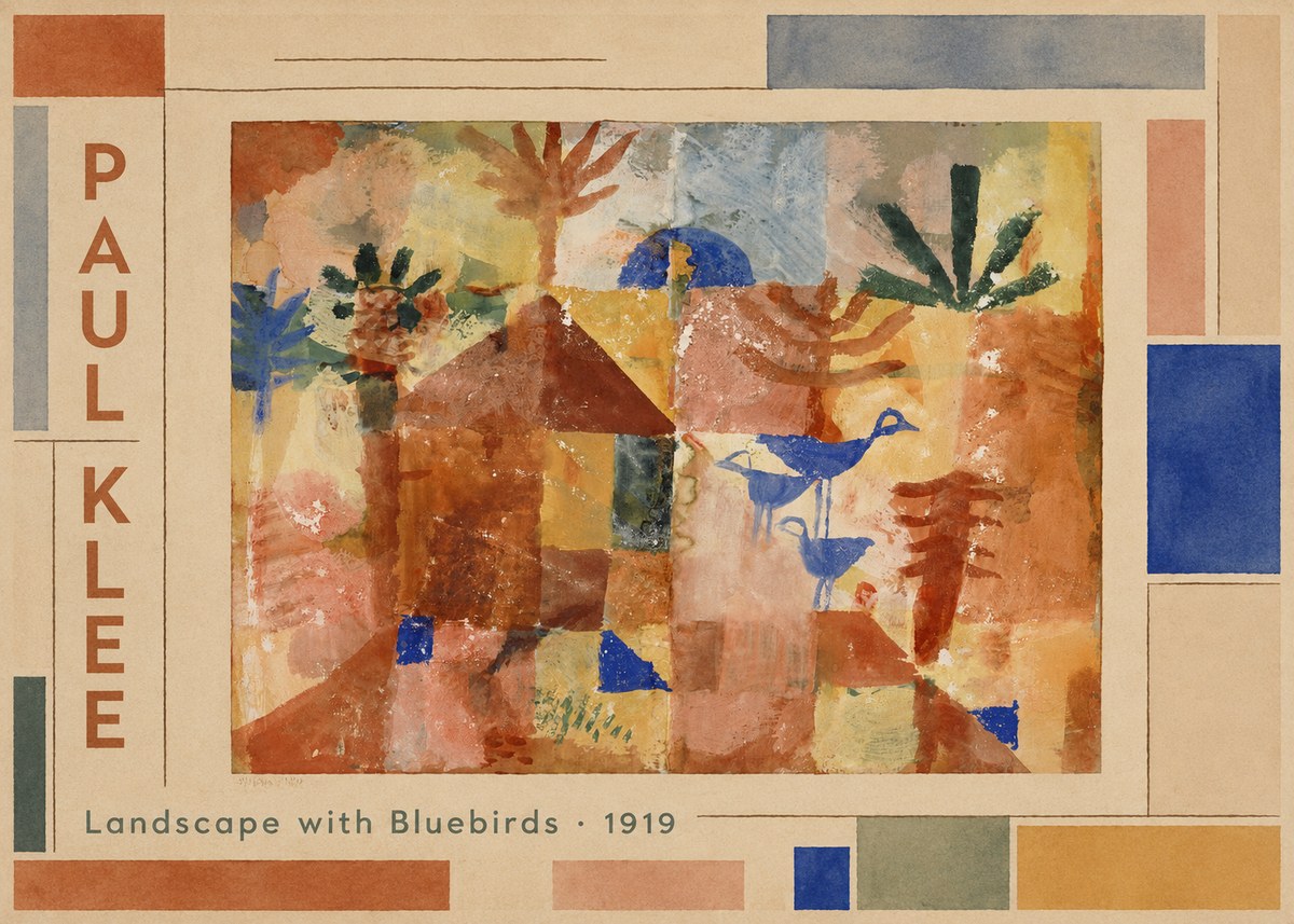 Paul Klee Landscape with Bluebirds No2 - Poszter