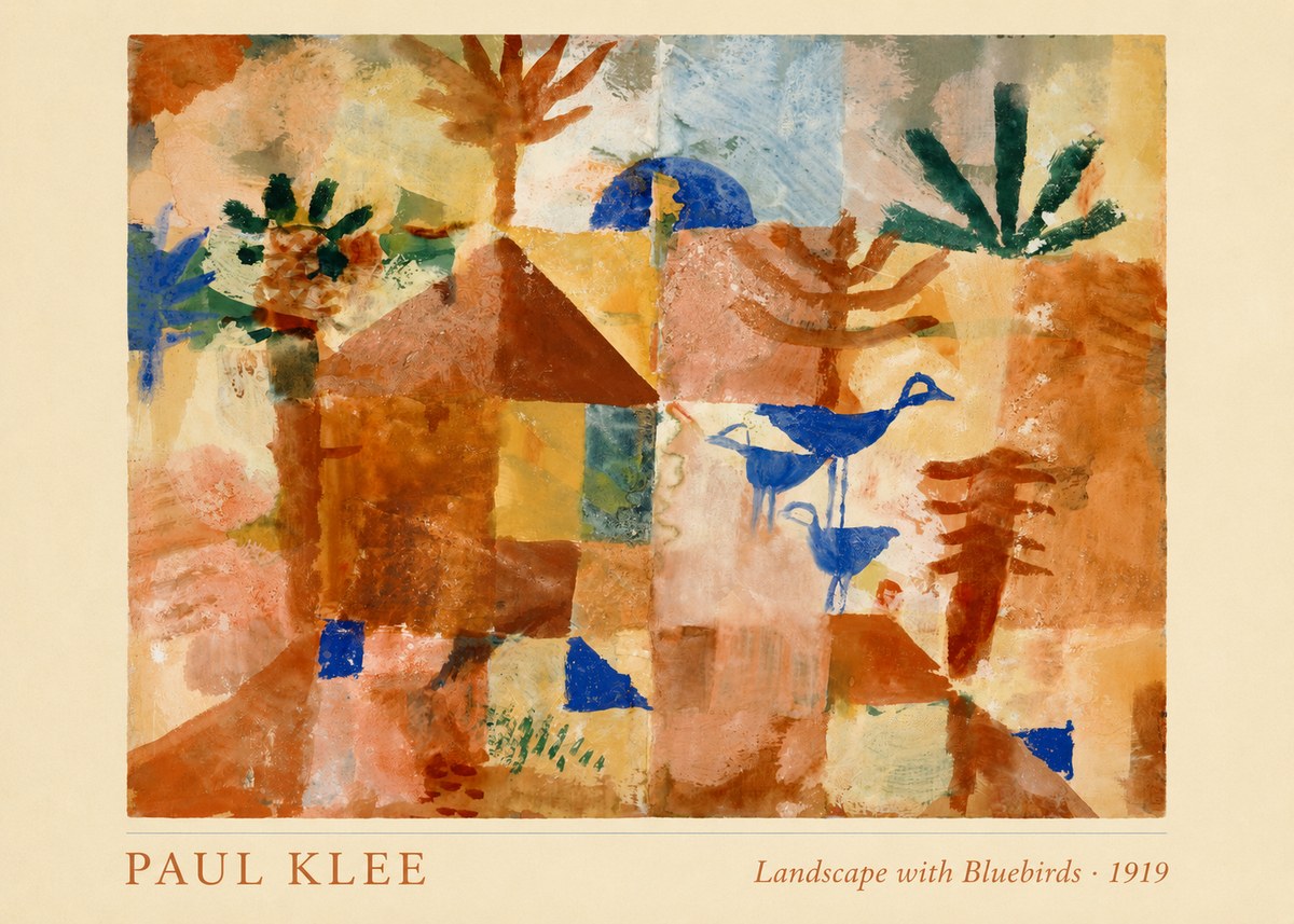 Paul Klee Landscape with Bluebirds No4 - Poszter