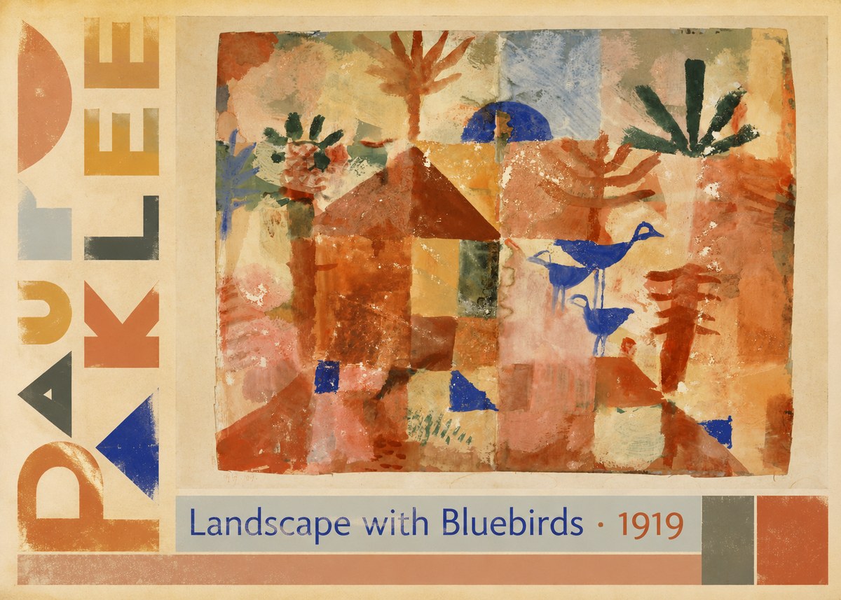 Paul Klee Landscape with Bluebirds No5 - Poszter