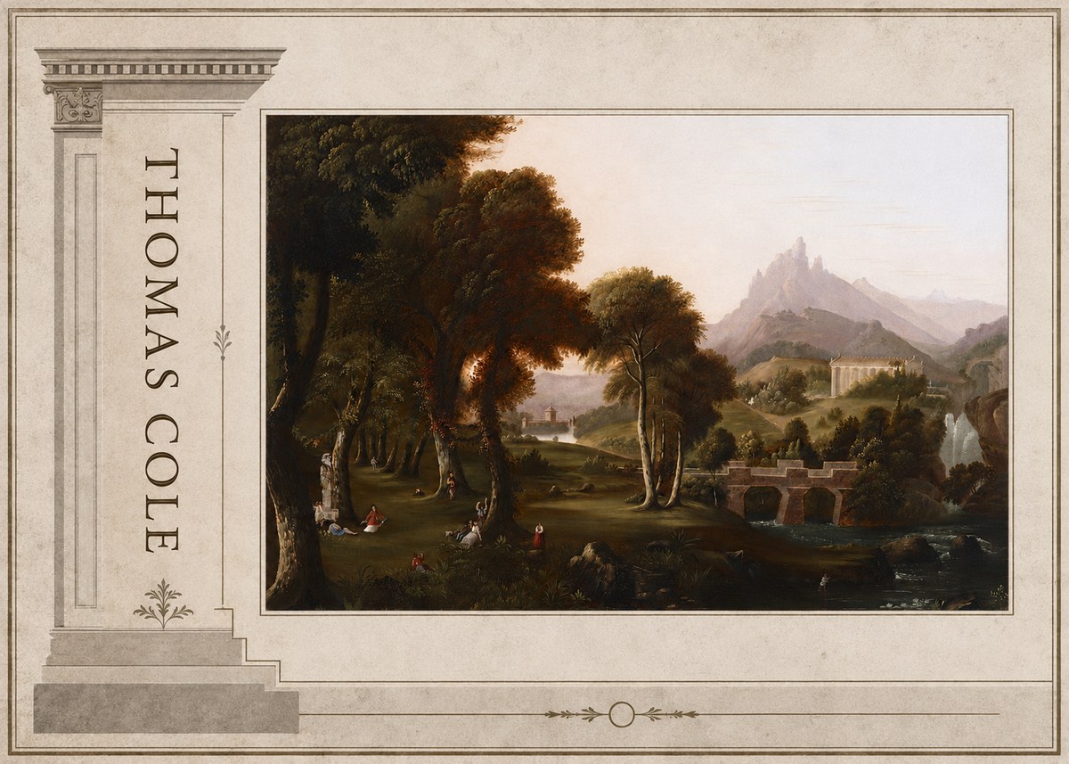 Thomas Cole The Old Mill, Sunset No2 - Poszter