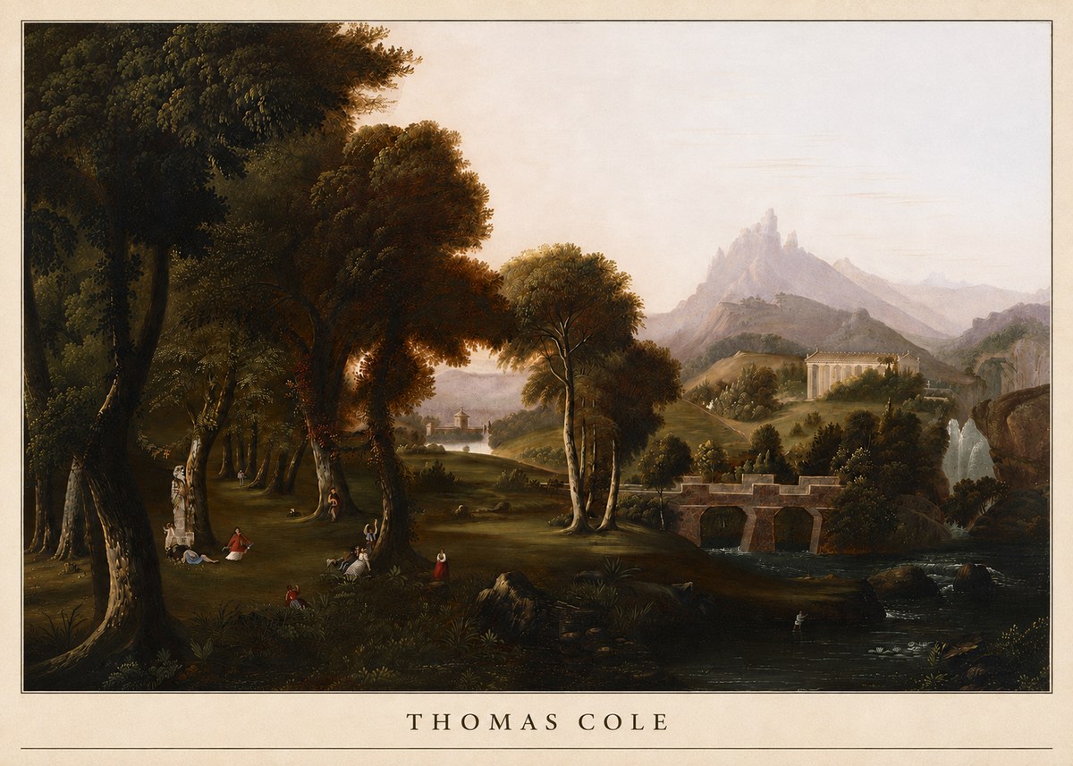 Thomas Cole The Old Mill, Sunset No5 - Poszter