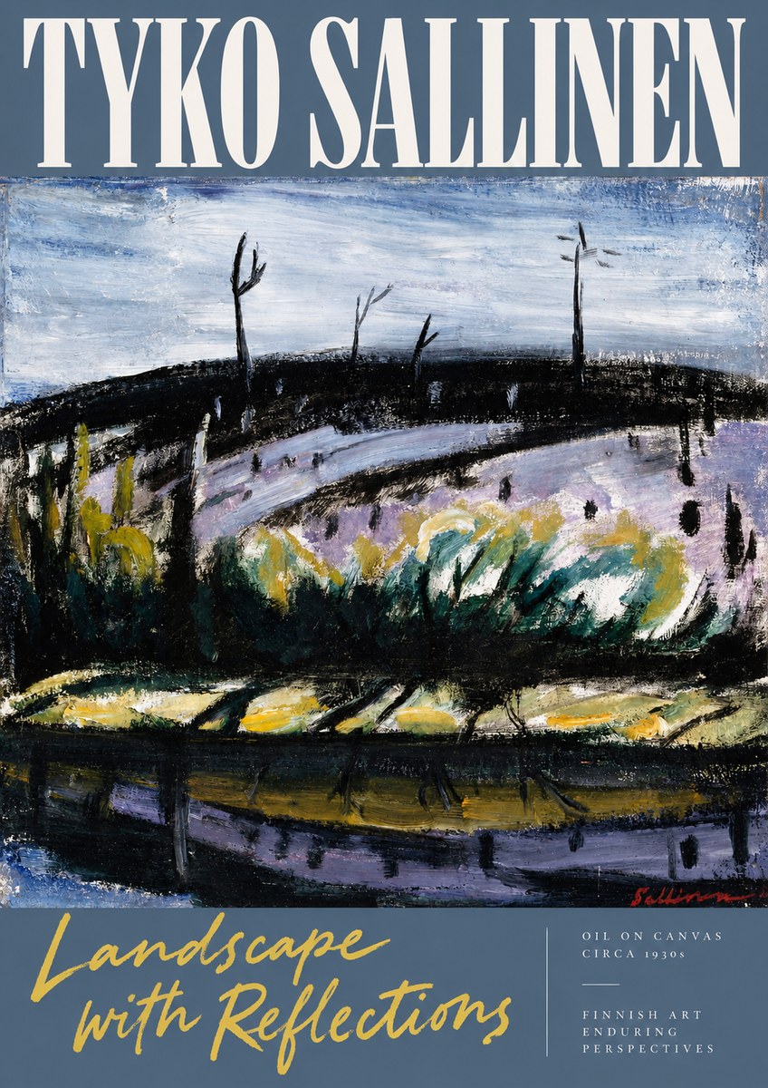 Tyko Sallinen Landscape with Reflections No2 - Poszter