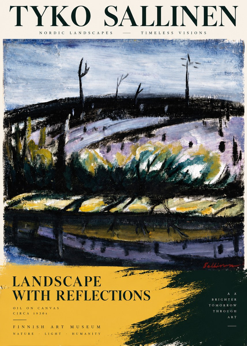 Tyko Sallinen Landscape with Reflections No3 - Poszter