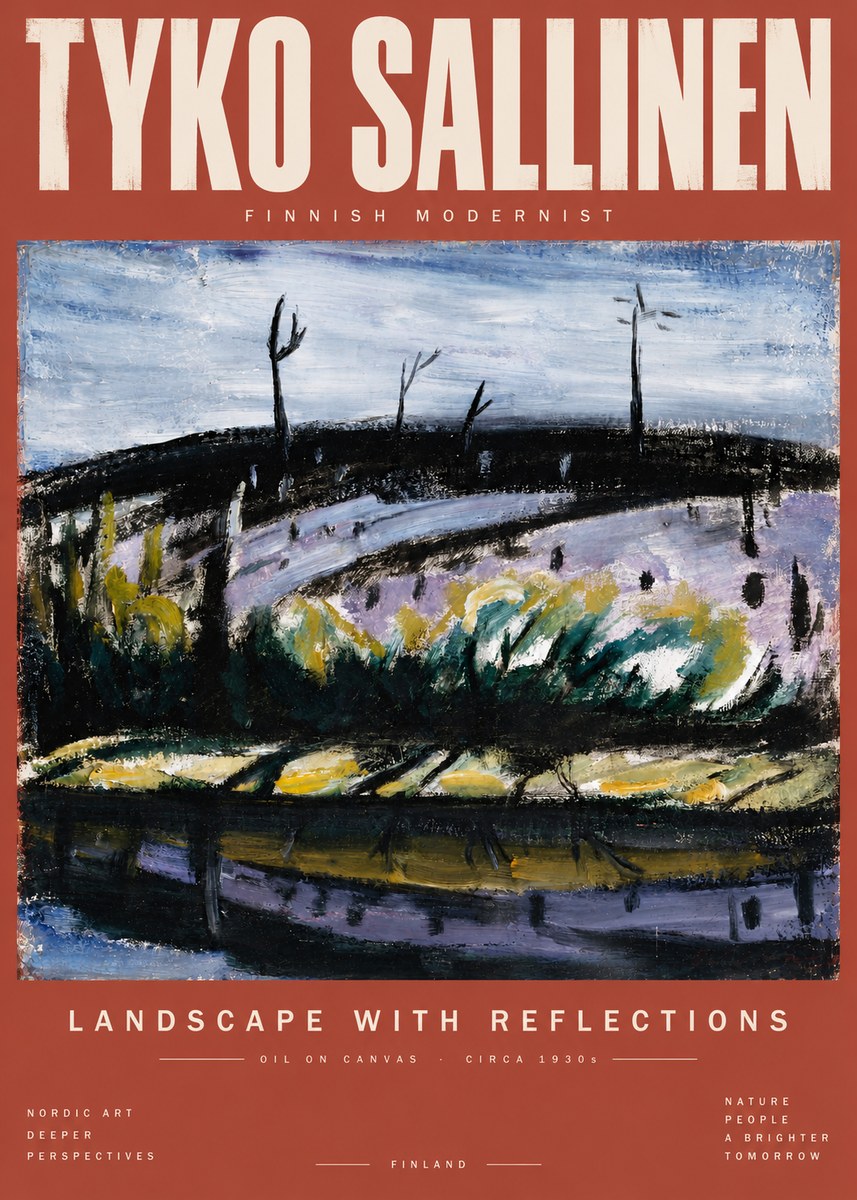 Tyko Sallinen Landscape with Reflections No5 - Poszter