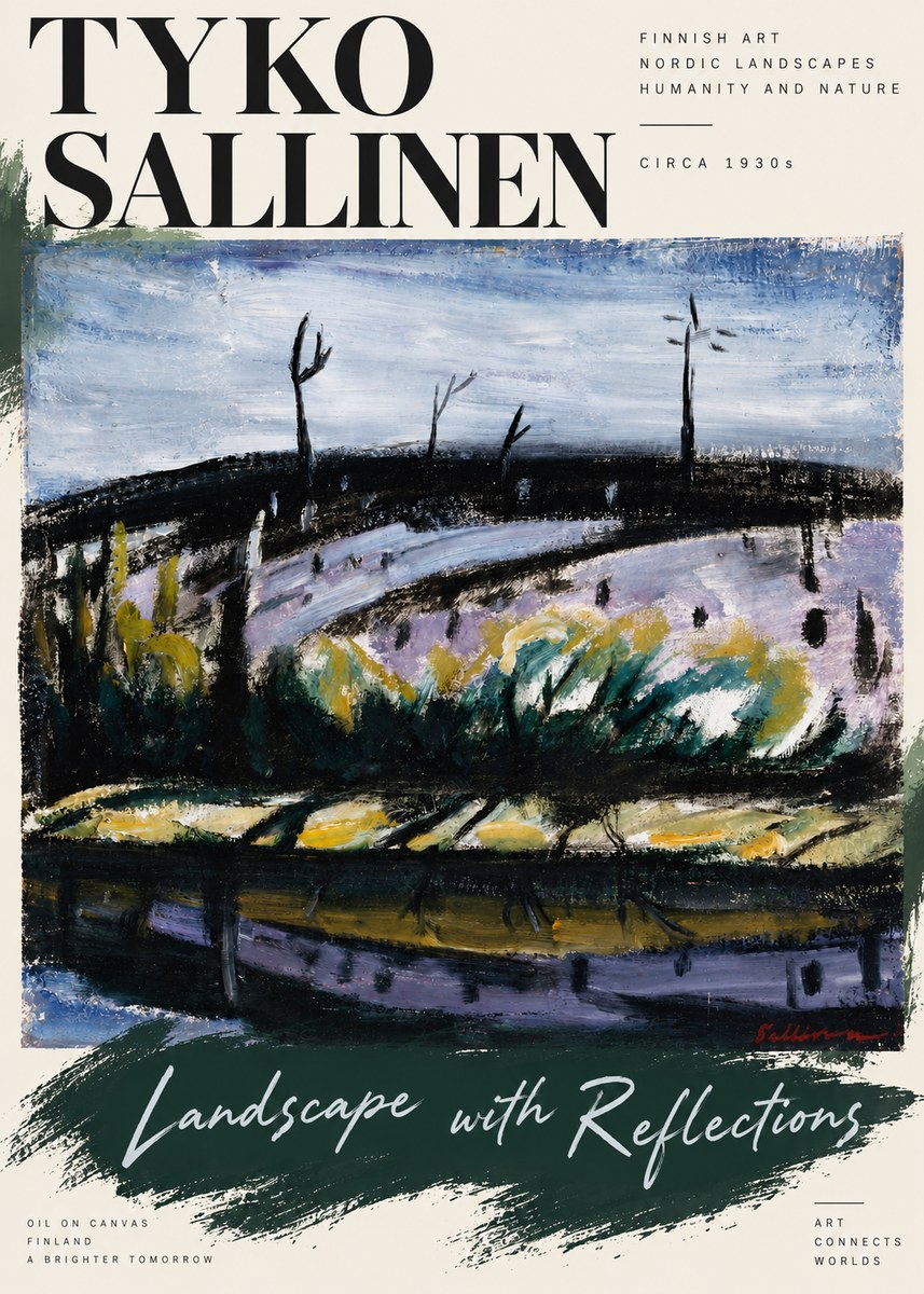 Tyko Sallinen Landscape with Reflections No6 - Poszter