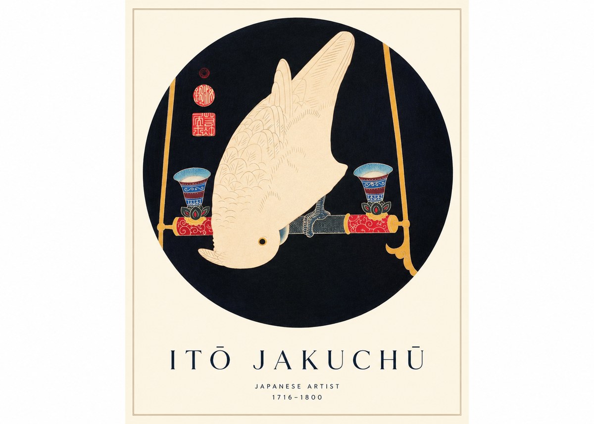 Itō Jakuchū White Cockatoo No1 - Poszter