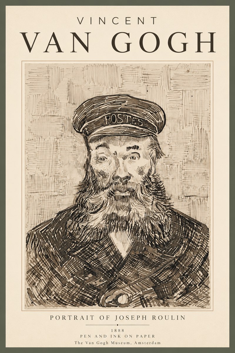 Van Gogh Portrait of Joseph Roulin I No3 - Poszter
