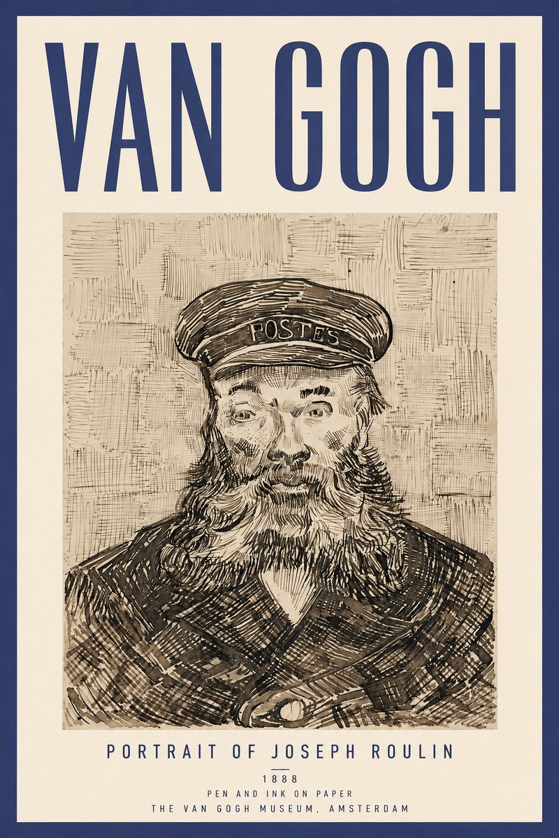 Van Gogh Portrait of Joseph Roulin I No4 - Poszter