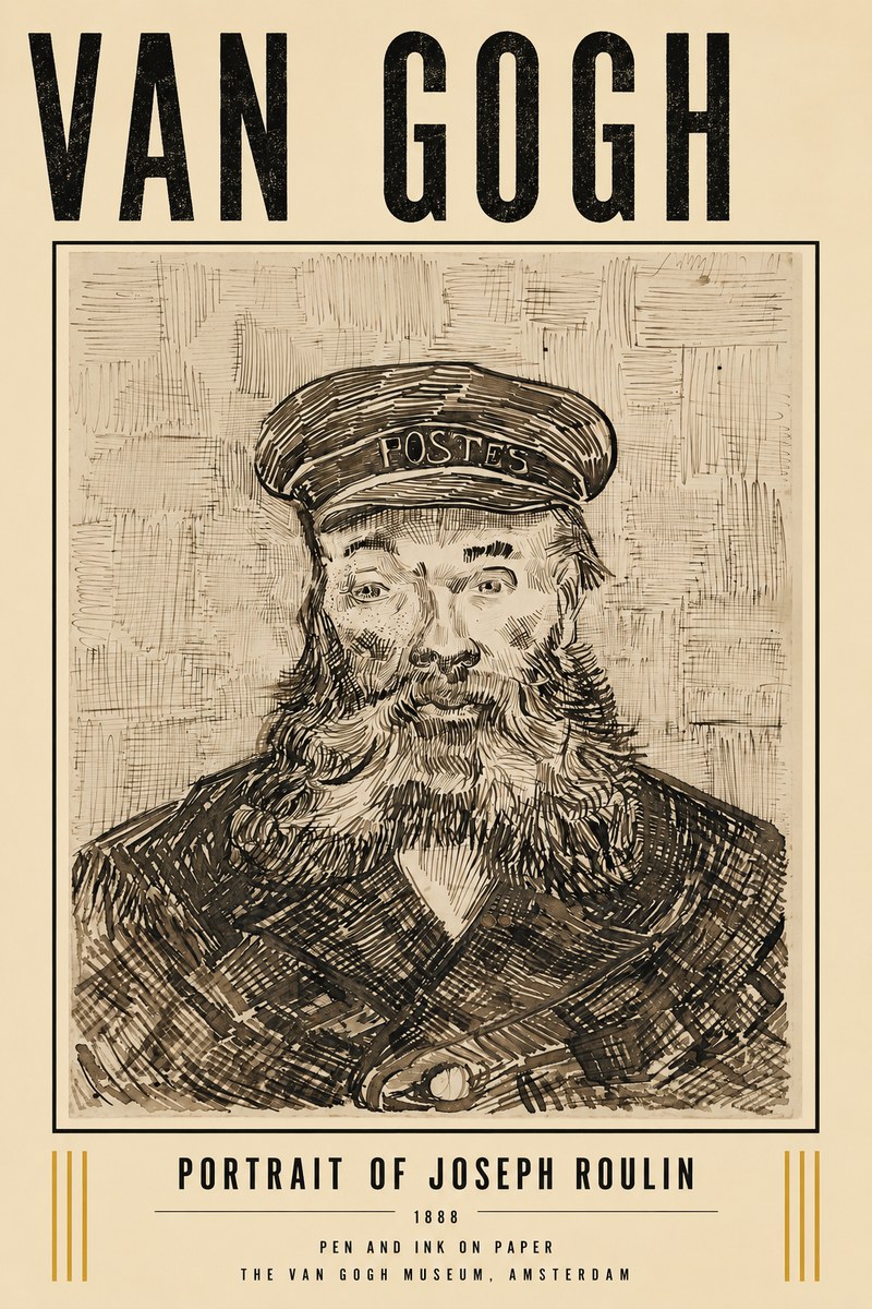 Van Gogh Portrait of Joseph Roulin I No5 - Poszter