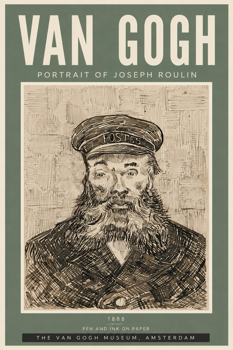 Van Gogh Portrait of Joseph Roulin I No6 - Poszter
