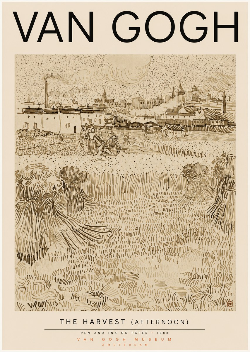 Van Gogh The Harvest (Afternoon) No3 - Poszter