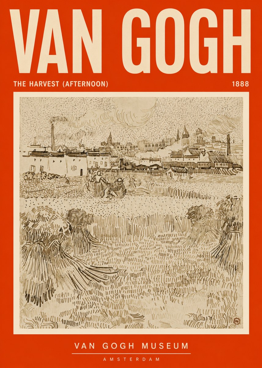 Van Gogh The Harvest (Afternoon) No5 - Poszter
