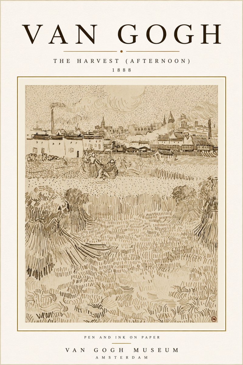 Van Gogh The Harvest (Afternoon) No6 - Poszter