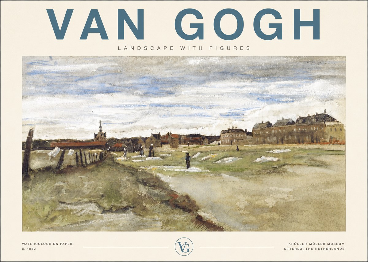 Van Gogh Landscape with Figures No4 - Poszter